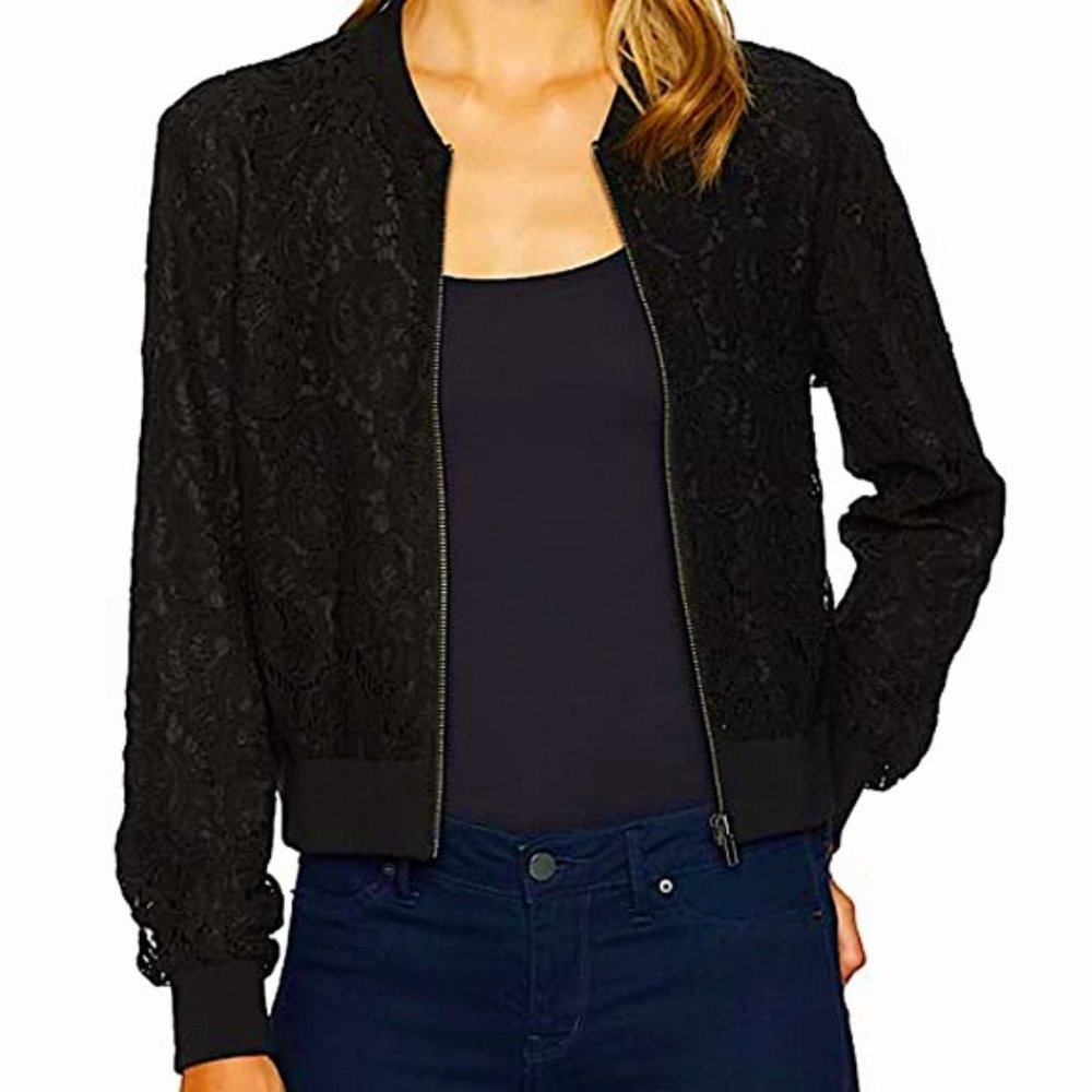 Cupcakes and Cashmere Carling Lace Bomber Jacket Size S